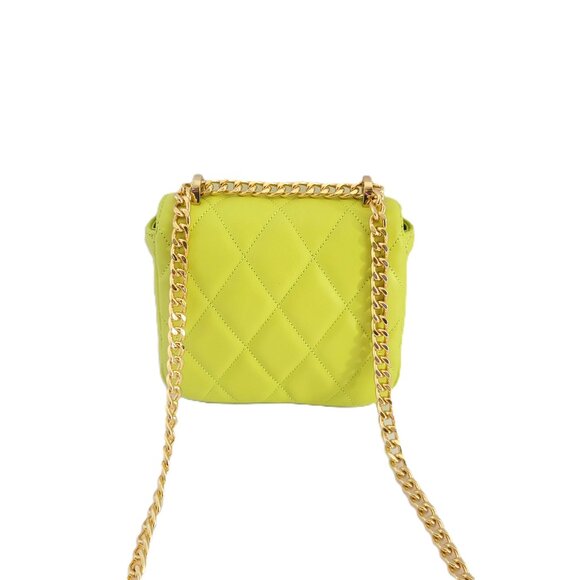 Kate Spade KJ956 Carey Smooth Quilted Micro Flap Crossbody Handbag Lime Slush - Picture 4 of 7